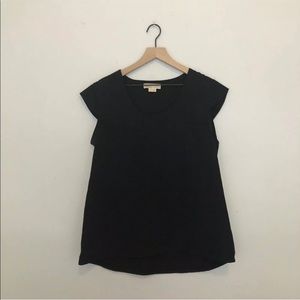 Michael Kors Black Layered Cap Sleeve Blouse